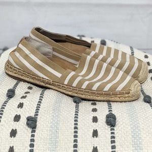 Vionic Valeri Striped Espadrilles Orthotic Slip On Flat Shoes Women's Size 8.5